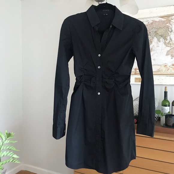 Theory 'Cerisina - Wealth' Shirtdress - Black - Picture 3 of 4